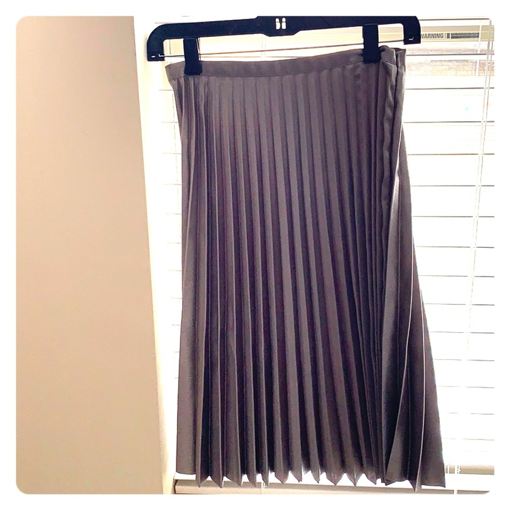 Banana republic Silver pleated midi skirt, 00P